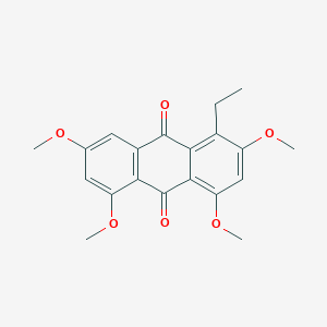 molecular formula C20H20O6 B13127764 1-Ethyl-2,4,5,7-tetramethoxyanthracene-9,10-dione CAS No. 61539-65-9