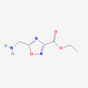 molecular formula C6H9N3O3 B1312813 Ethyl 5-(aminomethyl)-1,2,4-oxadiazole-3-carboxylate CAS No. 736926-14-0
