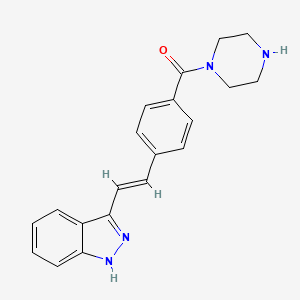 molecular formula C20H20N4O B1312834 (E)-(4-(2-(1H-indazol-3-yl)vinyl)phenyl)(piperazin-1-yl)methanone CAS No. 841258-76-2