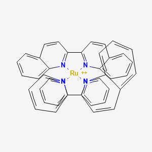 molecular formula C42H30N6Ru+2 B13128430 (2,2'-Bipyridine)(2,2'-biquinoline)((2-pyridyl)-2-quinoline)ruthenium(II) 