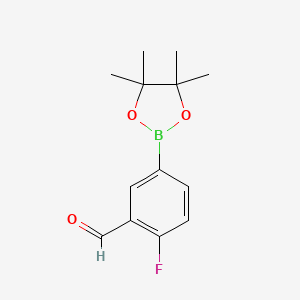 molecular formula C13H16BFO3 B1312845 2-Fluoro-5-(4,4,5,5-tetramethyl-1,3,2-dioxaborolan-2-yl)benzaldehyde CAS No. 443776-94-1
