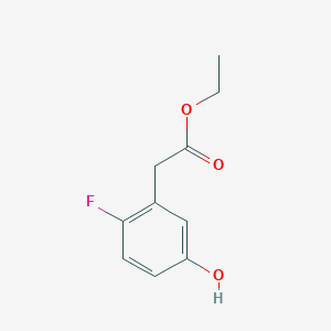 molecular formula C10H11FO3 B13128538 Ethyl 2-fluoro-5-hydroxyphenylacetate CAS No. 672931-29-2