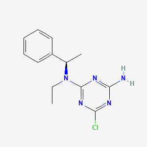 molecular formula C13H16ClN5 B13128544 (R)-6-Chloro-N2-ethyl-N2-(1-phenylethyl)-1,3,5-triazine-2,4-diamine 