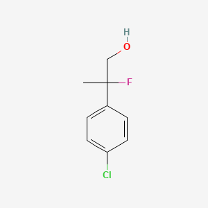 molecular formula C9H10ClFO B13128550 2-(4-Chlorophenyl)-2-fluoropropan-1-OL 