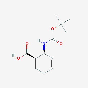 molecular formula C12H19NO4 B1312863 cis-2-tert-Butoxycarbonylamino-cyclohex-3-enecarboxylic acid CAS No. 233600-33-4