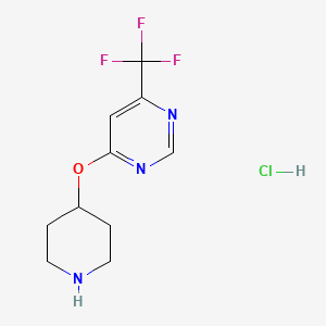 molecular formula C10H13ClF3N3O B1312865 4-(Piperidin-4-yloxy)-6-(trifluoromethyl)pyrimidine hydrochloride CAS No. 872880-66-5