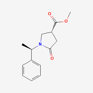 molecular formula C14H17NO3 B1312875 (R)-methyl 5-oxo-1-((R)-1-phenylethyl)pyrrolidine-3-carboxylate CAS No. 99735-45-2