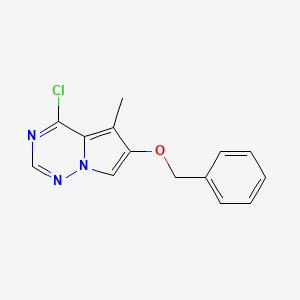 molecular formula C14H12ClN3O B1312876 6-苄氧基-4-氯-5-甲基吡咯并[2,1-f][1,2,4]三嗪 CAS No. 649736-27-6