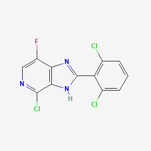 molecular formula C12H5Cl3FN3 B13128771 4-chloro-7-fluoro-2-(2,6-dichlorophenyl)-1H-imidazo[4,5-c]pyridine CAS No. 1334411-84-5