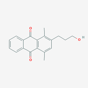 molecular formula C19H18O3 B13128880 2-(3-Hydroxypropyl)-1,4-dimethylanthracene-9,10-dione CAS No. 184872-70-6