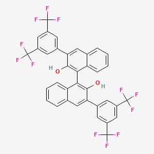molecular formula C36H18F12O2 B1312891 3-[3,5-Bis(trifluoromethyl)phenyl]-1-[3-[3,5-bis(trifluoromethyl)phenyl]-2-hydroxynaphthalen-1-yl]naphthalen-2-ol CAS No. 849939-13-5