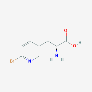 molecular formula C8H9BrN2O2 B13128940 (R)-2-Amino-3-(6-bromopyridin-3-yl)propanoicacid 