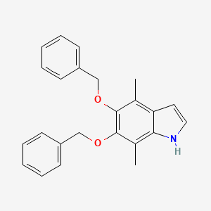 molecular formula C24H23NO2 B13128954 5,6-Bis(benzyloxy)-4,7-dimethyl-1H-indole CAS No. 97073-53-5