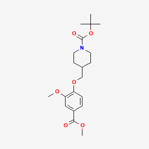 molecular formula C20H29NO6 B1312896 Tert-butyl 4-[2-methoxy-4-(methoxycarbonyl)phenoxymethyl]piperidine-1-carboxylate CAS No. 906565-52-4