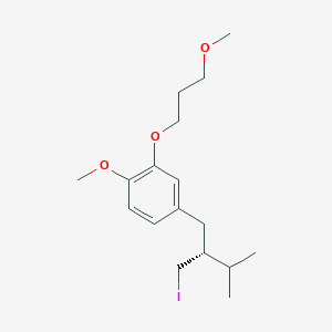 molecular formula C17H27IO3 B1312897 (R)-4-(2-(Iodomethyl)-3-methylbutyl)-1-methoxy-2-(3-methoxypropoxy)benzene CAS No. 900811-38-3