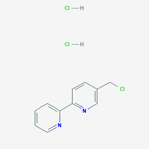 molecular formula C11H11Cl3N2 B13129023 5-(Chloromethyl)-2,2'-bipyridinedihydrochloride 