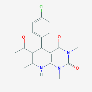 molecular formula C18H18ClN3O3 B13129048 6-Acetyl-5-(4-chlorophenyl)-1,3,7-trimethyl-5,8-dihydropyrido[2,3-D]pyrimidine-2,4(1H,3H)-dione CAS No. 838845-69-5