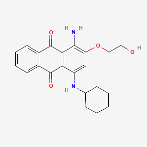 molecular formula C22H24N2O4 B13129106 9,10-Anthracenedione, 1-amino-4-(cyclohexylamino)-2-(2-hydroxyethoxy)- CAS No. 25061-50-1