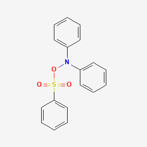 molecular formula C18H15NO3S B13129127 N-[(Benzenesulfonyl)oxy]-N-phenylaniline CAS No. 923034-56-4