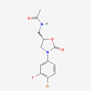 (5S)-N-[3-(4-Bromo-3-fluorophenyl)-2-oxooxazolidin-5-ylmethyl]acetamide