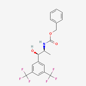 molecular formula C19H17F6NO3 B1312920 苄基 (1R,2S)-1-(3,5-双(三氟甲基)苯基)-1-羟基丙烷-2-基氨基甲酸酯 CAS No. 877384-16-2