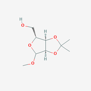 molecular formula C9H16O5 B1312923 ((3aR,4R,6aR)-6-methoxy-2,2-dimethyltetrahydrofuro[3,4-d][1,3]dioxol-4-yl)methanol CAS No. 72402-14-3