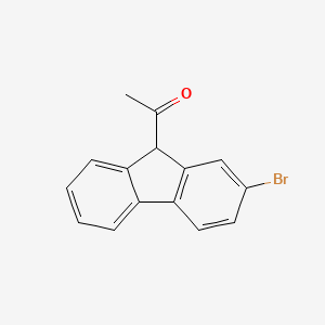 molecular formula C15H11BrO B13129257 1-(2-bromo-9H-fluoren-9-yl)ethanone CAS No. 62731-47-9