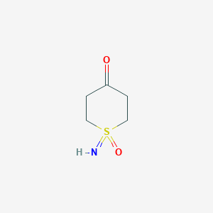 molecular formula C5H9NO2S B13129361 1-Imino-1lambda6-thiane-1,4-dione 