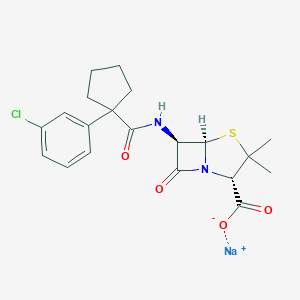 Sodium;(2S,5R,6R)-6-[[1-(3-chlorophenyl)cyclopentanecarbonyl]amino]-3,3-dimethyl-7-oxo-4-thia-1-azabicyclo[3.2.0]heptane-2-carboxylate