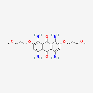 molecular formula C22H28N4O6 B13129419 1,4,5,8-Tetraamino-2,7-bis(3-methoxypropoxy)anthracene-9,10-dione CAS No. 88601-74-5