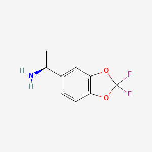 molecular formula C9H9F2NO2 B13129542 (1S)-1-(2,2-difluoro-1,3-benzodioxol-5-yl)ethanamine 