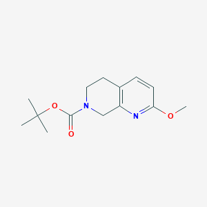 molecular formula C14H20N2O3 B13130015 tert-Butyl 2-methoxy-5,8-dihydro-1,7-naphthyridine-7(6H)-carboxylate 