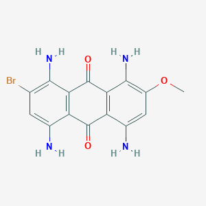 molecular formula C15H13BrN4O3 B13130120 1,4,5,8-Tetraamino-2-bromo-7-methoxyanthracene-9,10-dione CAS No. 88603-38-7