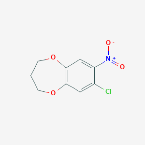 molecular formula C9H8ClNO4 B13130167 7-Chloro-8-nitro-3,4-dihydro-2H-benzo[b][1,4]dioxepine 
