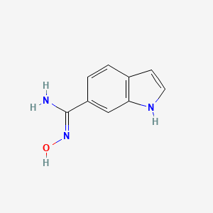 molecular formula C9H9N3O B13130221 N-hydroxy-1H-indole-6-carboximidamide 