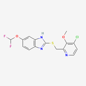 molecular formula C15H12ClF2N3O2S B1313029 5-二氟甲氧基-2-[(4-氯-3-甲氧基-2-吡啶基)甲基]硫代-1H-苯并咪唑 CAS No. 368890-20-4