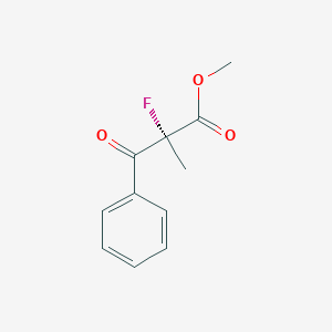 Benzenepropanoic acid, alpha-fluoro-alpha-methyl-beta-oxo-, methyl ester, (R)-(9CI)