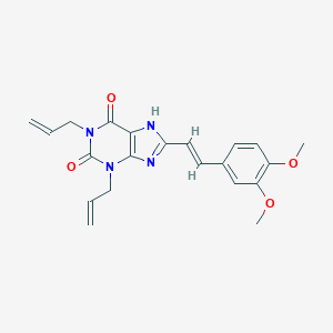 molecular formula C21H22N4O4 B131306 (E)-1,3-Diallyl-8-(3,4-dimethoxystyryl)xanthine CAS No. 155814-27-0