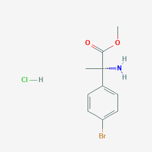 molecular formula C10H13BrClNO2 B13130613 Methyl(S)-2-amino-2-(4-bromophenyl)propanoatehydrochloride 