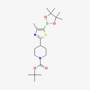 molecular formula C20H33BN2O4S B13130782 Tert-butyl 4-(4-methyl-5-(4,4,5,5-tetramethyl-1,3,2-dioxaborolan-2-yl)thiazol-2-yl)piperidine-1-carboxylate 