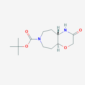 molecular formula C13H22N2O4 B13130814 tert-Butyl (4aS,9aS)-3-oxooctahydro-[1,4]oxazino[2,3-d]azepine-7(2H)-carboxylate 