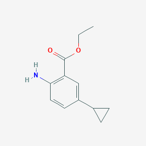 molecular formula C12H15NO2 B13130999 Ethyl2-amino-5-cyclopropylbenzoate 