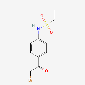molecular formula C10H12BrNO3S B13131112 N-(4-(2-bromoacetyl)phenyl)ethanesulfonamide 