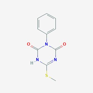 molecular formula C10H9N3O2S B13131141 6-(Methylsulfanyl)-3-phenyl-1,3,5-triazine-2,4(1H,3H)-dione CAS No. 51235-20-2
