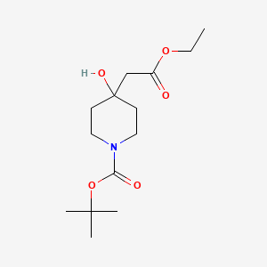 molecular formula C14H25NO5 B1313126 Tert-butyl 4-(2-ethoxy-2-oxoethyl)-4-hydroxypiperidine-1-carboxylate CAS No. 401811-97-0