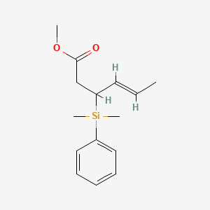 molecular formula C15H22O2Si B13131355 Methyl(E)-3-(dimethyl(phenyl)silyl)hex-4-enoate 