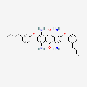 molecular formula C34H36N4O4 B13131389 1,4,5,8-Tetraamino-2,7-bis(3-butylphenoxy)anthracene-9,10-dione CAS No. 88600-72-0