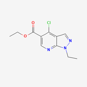 molecular formula C11H12ClN3O2 B1313144 ethyl 4-chloro-1-ethyl-1H-pyrazolo[3,4-b]pyridine-5-carboxylate CAS No. 30720-25-3