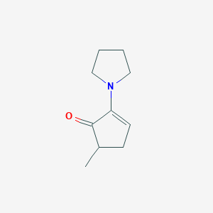 molecular formula C10H15NO B13131493 5-Methyl-2-(1-pyrrolidinyl)-2-cyclopenten-1-one CAS No. 4933-43-1
