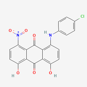 molecular formula C20H11ClN2O6 B13131510 1-(4-Chloroanilino)-4,5-dihydroxy-8-nitroanthracene-9,10-dione CAS No. 16058-60-9